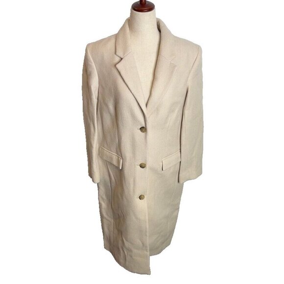 J.Crew Womens $450 Palais topcoat Italian wool-blend melton Natural Size 4 CF102